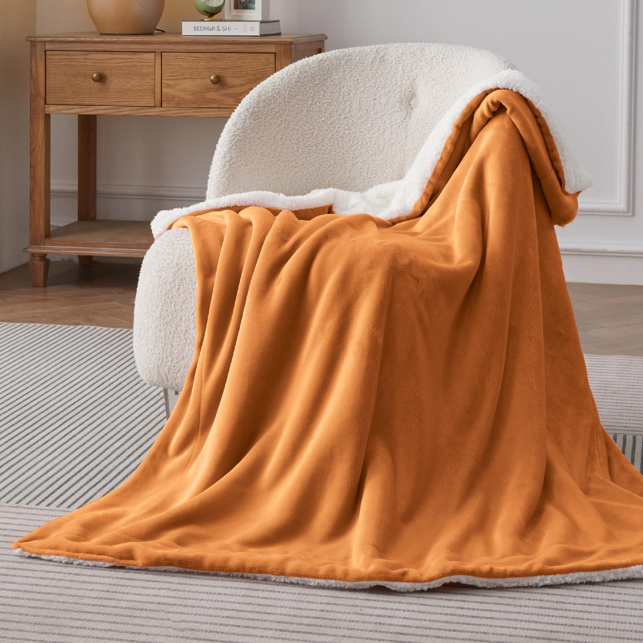 Bedsure GentleSoft Sherpa Fleece Blankets Queen Size